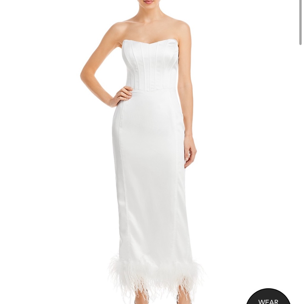 AQUA Feather Trim Dress - 100% Exclusive at Bloomingdales